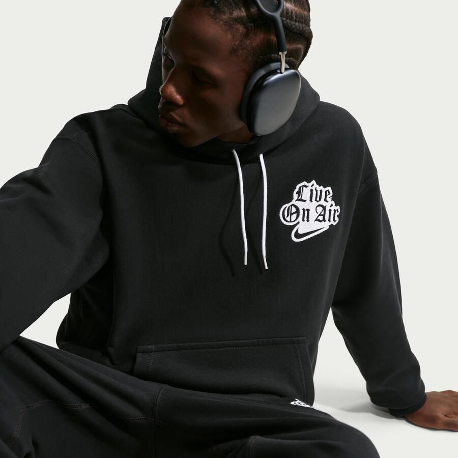 Nike Solo Swoosh Fleecehoodie voor heren Zwart