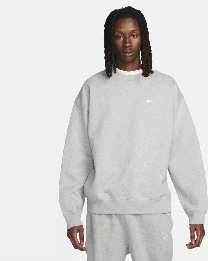 Nike Solo Swoosh Fleecetop met ronde hals voor heren Grijs - Foto 3