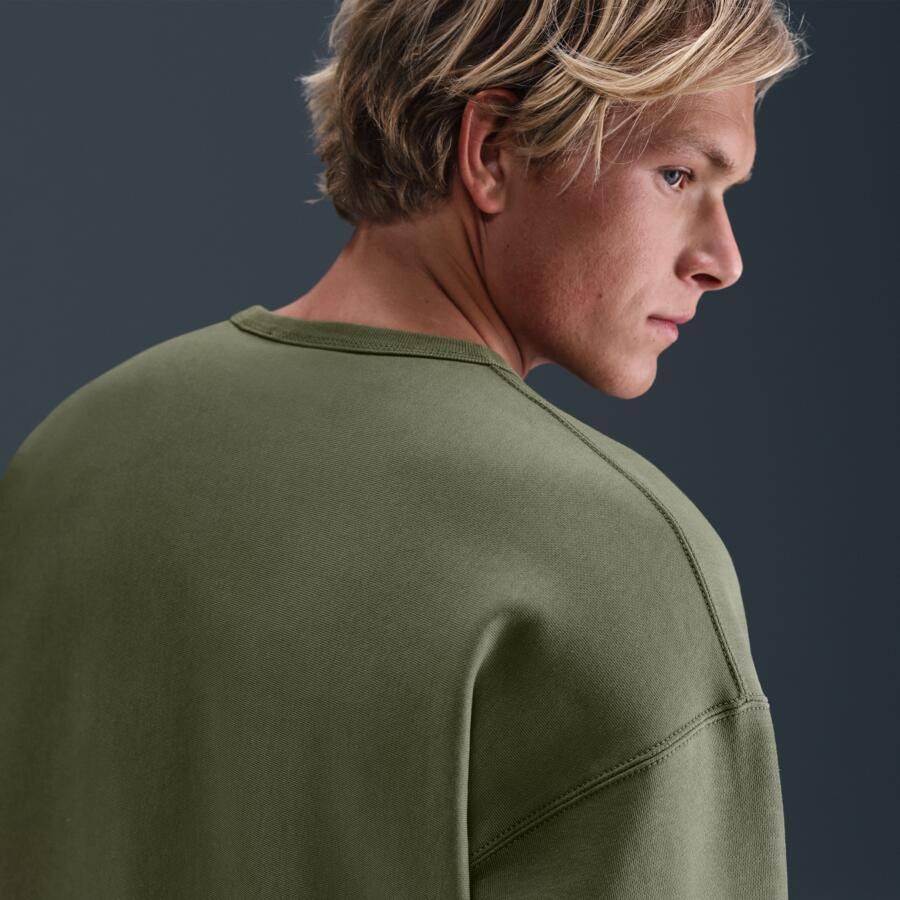 Nike Solo Swoosh fleecetrui met ronde hals voor heren Groen - Foto 1