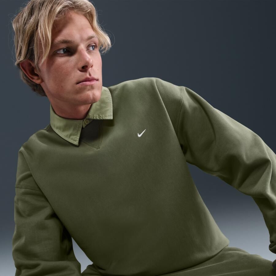 Nike Solo Swoosh fleecetrui met ronde hals voor heren Groen - Foto 2