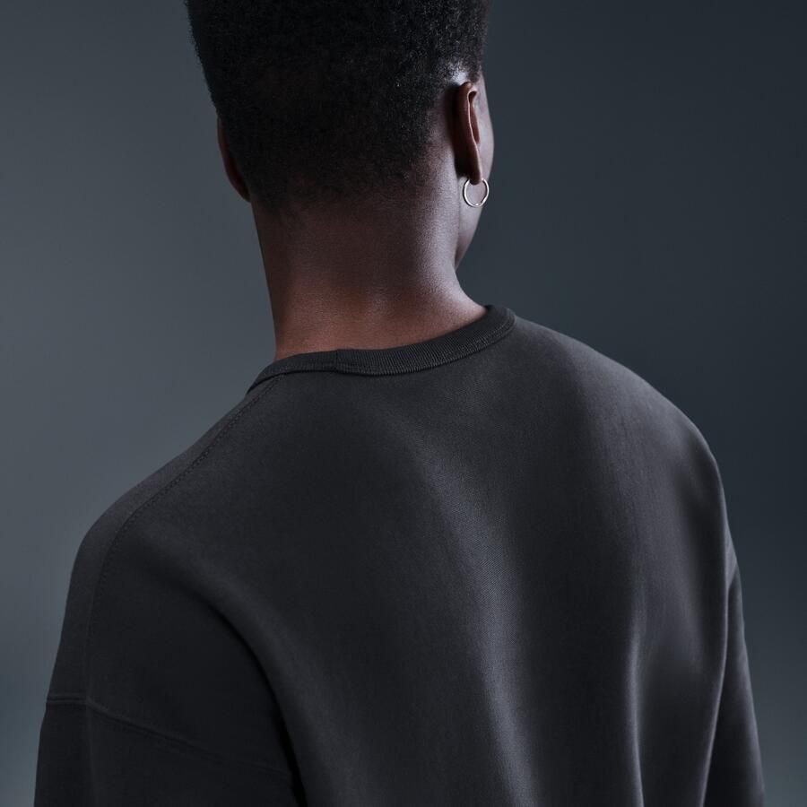 Nike Solo Swoosh fleecetrui met ronde hals voor heren Zwart