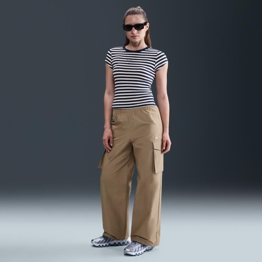 Nike aansluitend T-shirt met strepen voor dames Blauw - Foto 3