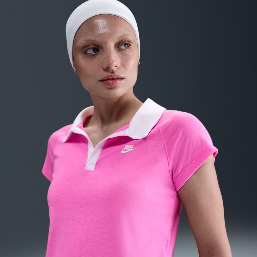 Nike aansluitende retro polotop voor dames Roze - Foto 4