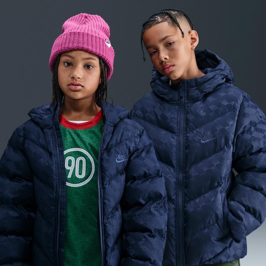 Nike All Day Play gewatteerd Therma-FIT jack met ruime pasvorm voor kids Blauw - Foto 4