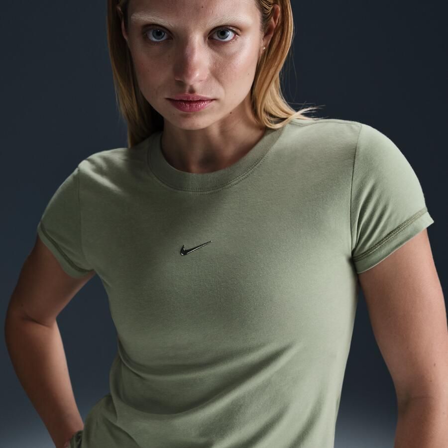 Nike Chill Knit aansluitend kort T-shirt voor dames Groen - Foto 4