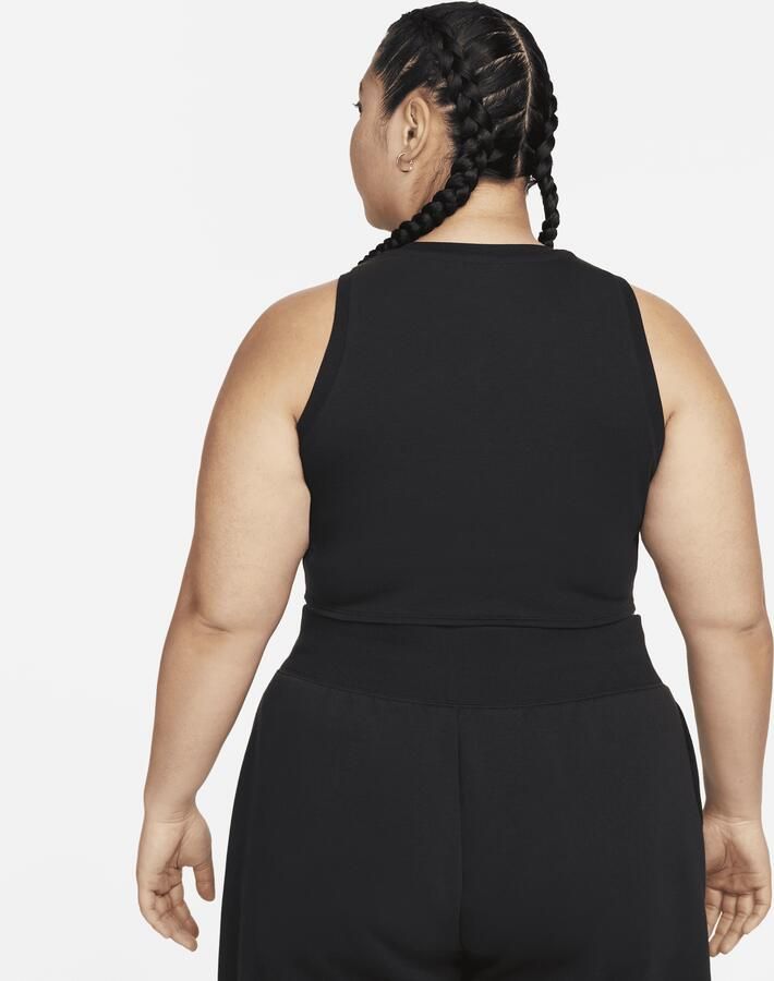 Nike Chill Knit aansluitende cropped tanktop met mini-rib voor dames (Plus Size) Zwart - Foto 4