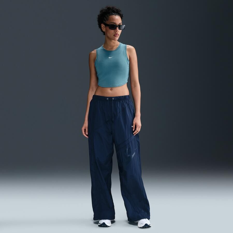 Nike Sportswear Chill Knit aansluitende korte tanktop met mini-rib voor dames Blauw - Foto 3