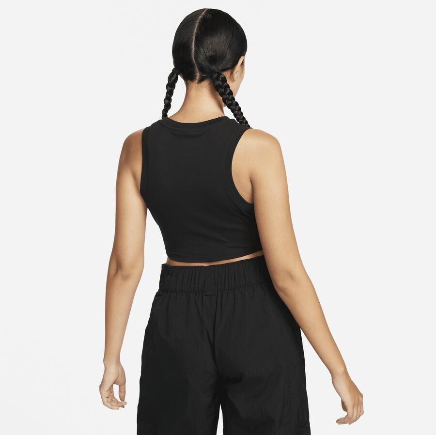 Nike Chill Knit aansluitende korte tanktop met mini-rib voor dames Zwart - Foto 3