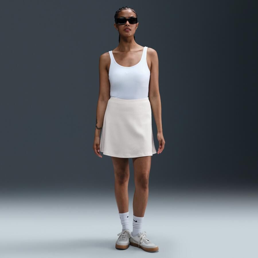 Nike Sportswear Chill Knit geribde minirok Wit - Foto 4