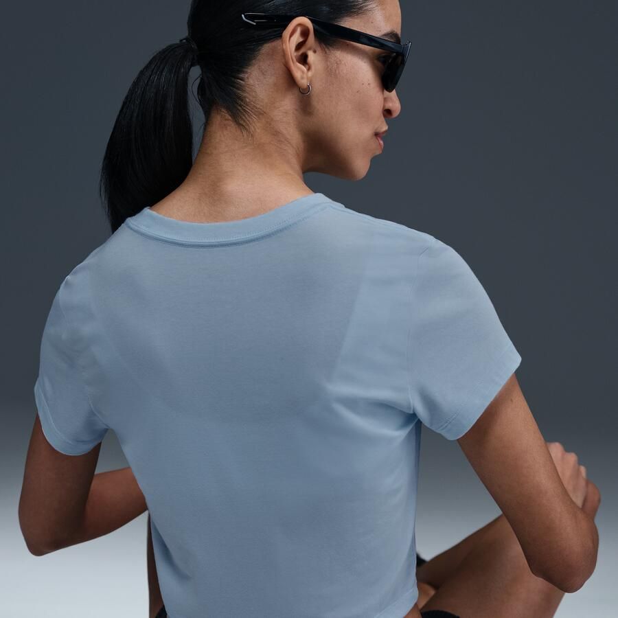 Nike Sportswear Chill Knit kort T-shirt voor dames Blauw