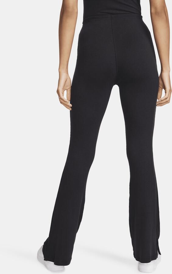 Nike Chill Knit strakke legging met wijd uitlopende pijpen en mini-rib voor dames Zwart - Foto 4