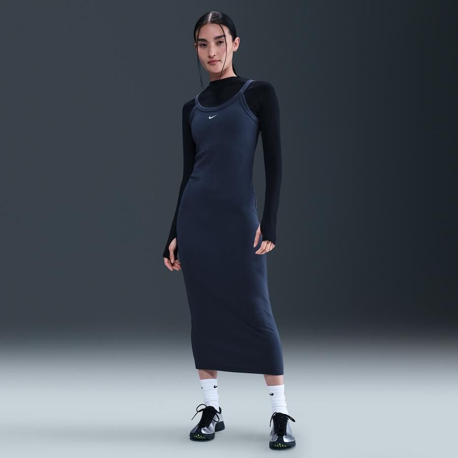 Nike Chill Knit strakke tanktopjurk met mini-ribbels Blauw - Foto 4