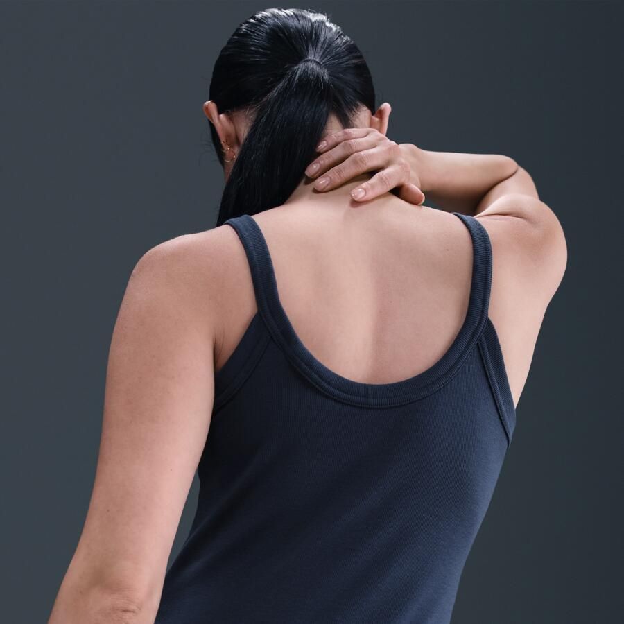 Nike Chill Knit strakke tanktopjurk met mini-ribbels Blauw - Foto 2