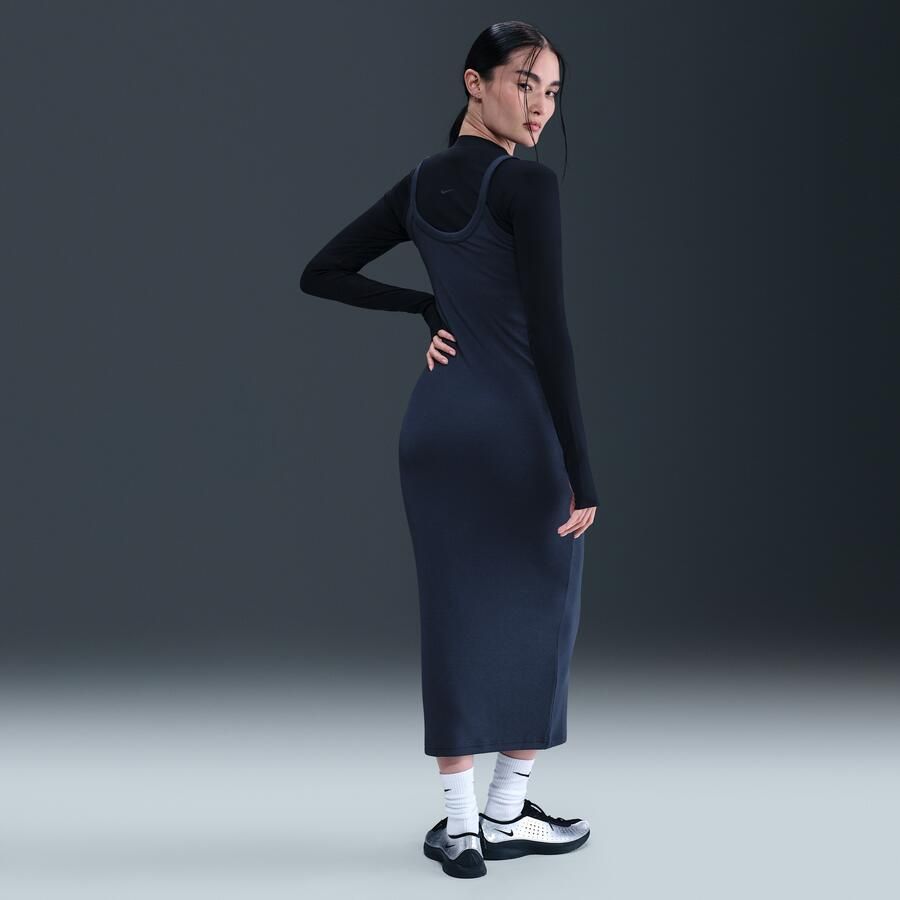 Nike Chill Knit strakke tanktopjurk met mini-ribbels Blauw - Foto 3