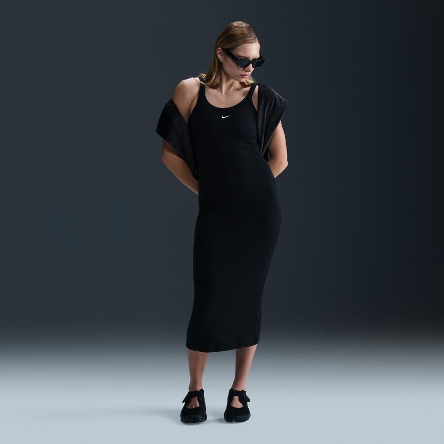 Nike Sportswear Chill Knit strakke tanktopjurk met mini-ribbels Zwart - Foto 3