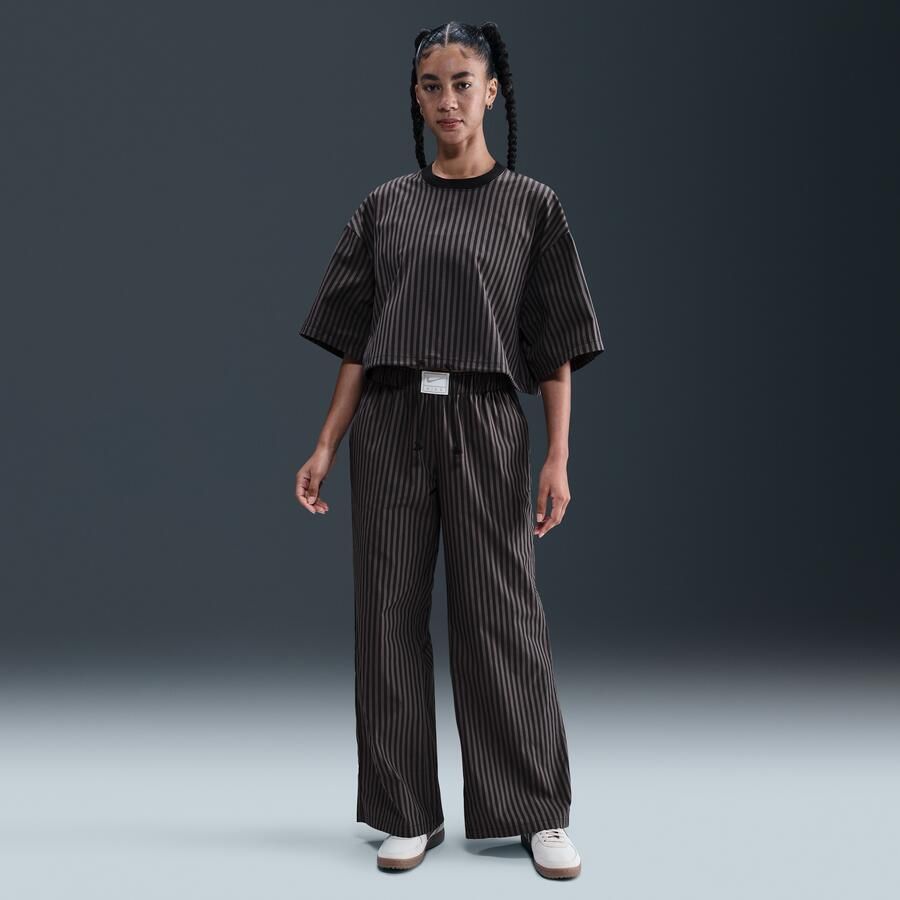 Nike Sportswear Chill Poplin rechte damestop met strepen Zwart - Foto 3