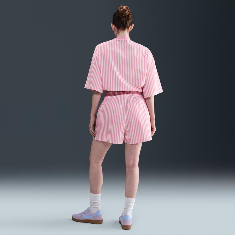 Nike Sportswear Chill Poplin ruimvallende gestreepte damesshorts met halfhoge taille Roze - Foto 3