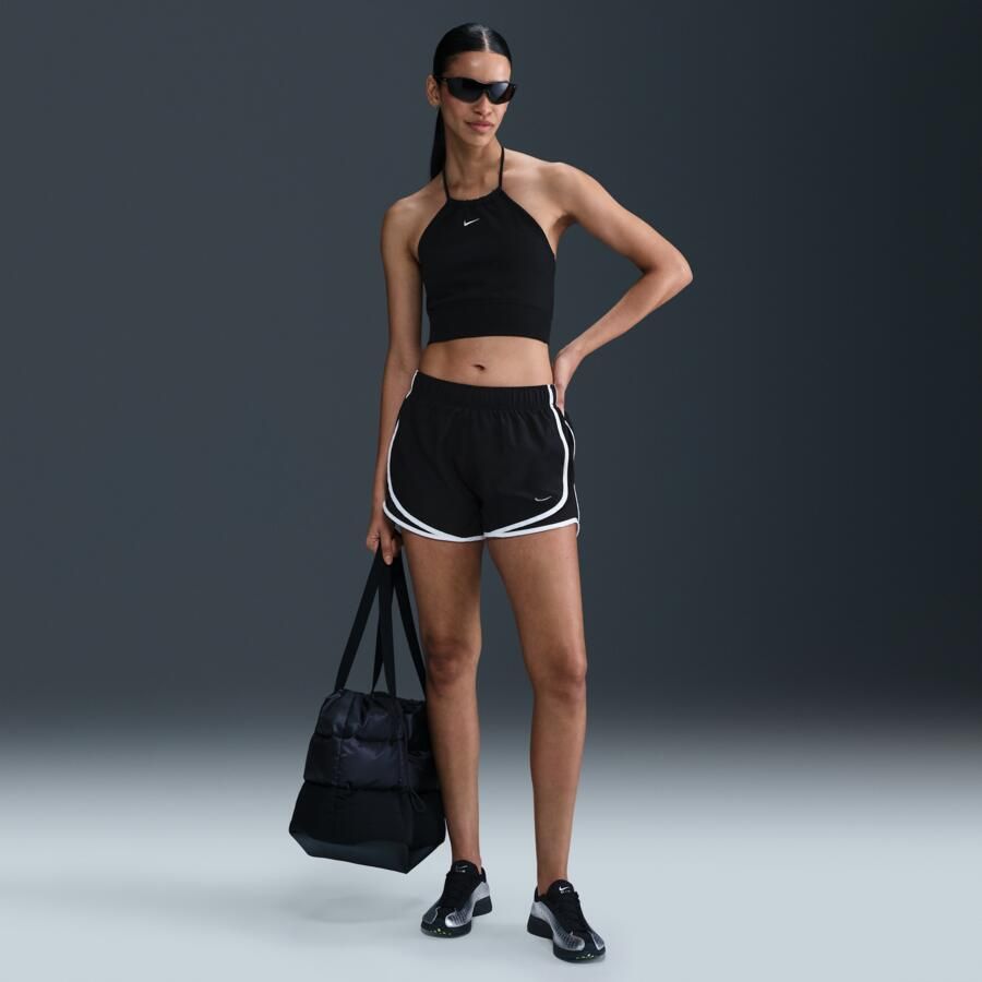 Nike Sportswear Chill Terry aansluitende cropped haltertop van sweatstof voor dames Zwart - Foto 3