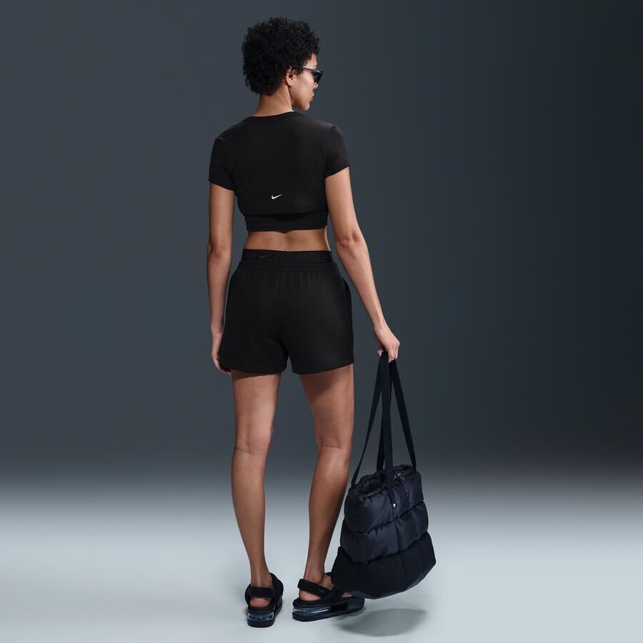 Nike Sportswear Chill Terry damesshorts met halfhoge taille (10 cm) Zwart - Foto 3