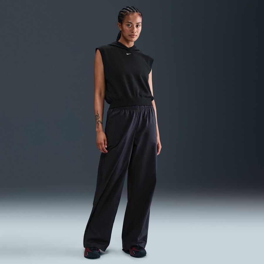 Nike Sportswear Chill Terry korte mouwloze hoodie van sweatstof voor dames Zwart - Foto 3