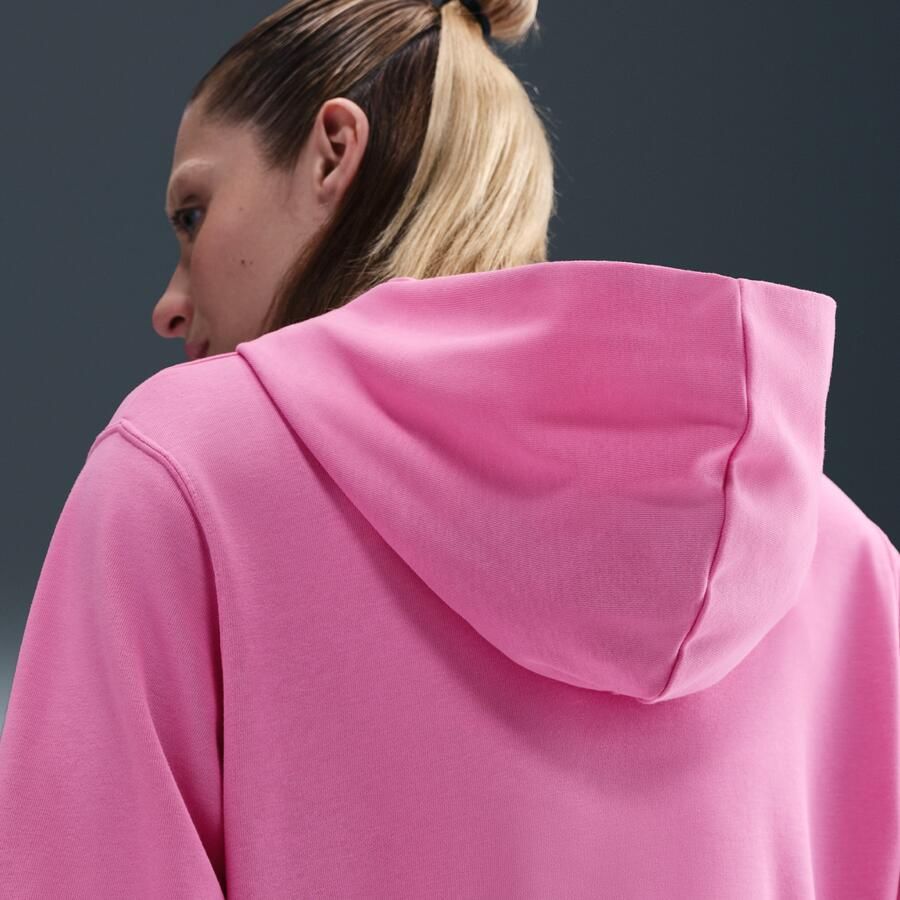 Nike Chill Terry ruimvallende hoodie van sweatstof met rits voor dames Roze