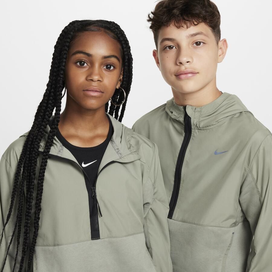Nike Sportswear City Utility EasyOn fleecehoodie met halflange rits voor kids Grijs