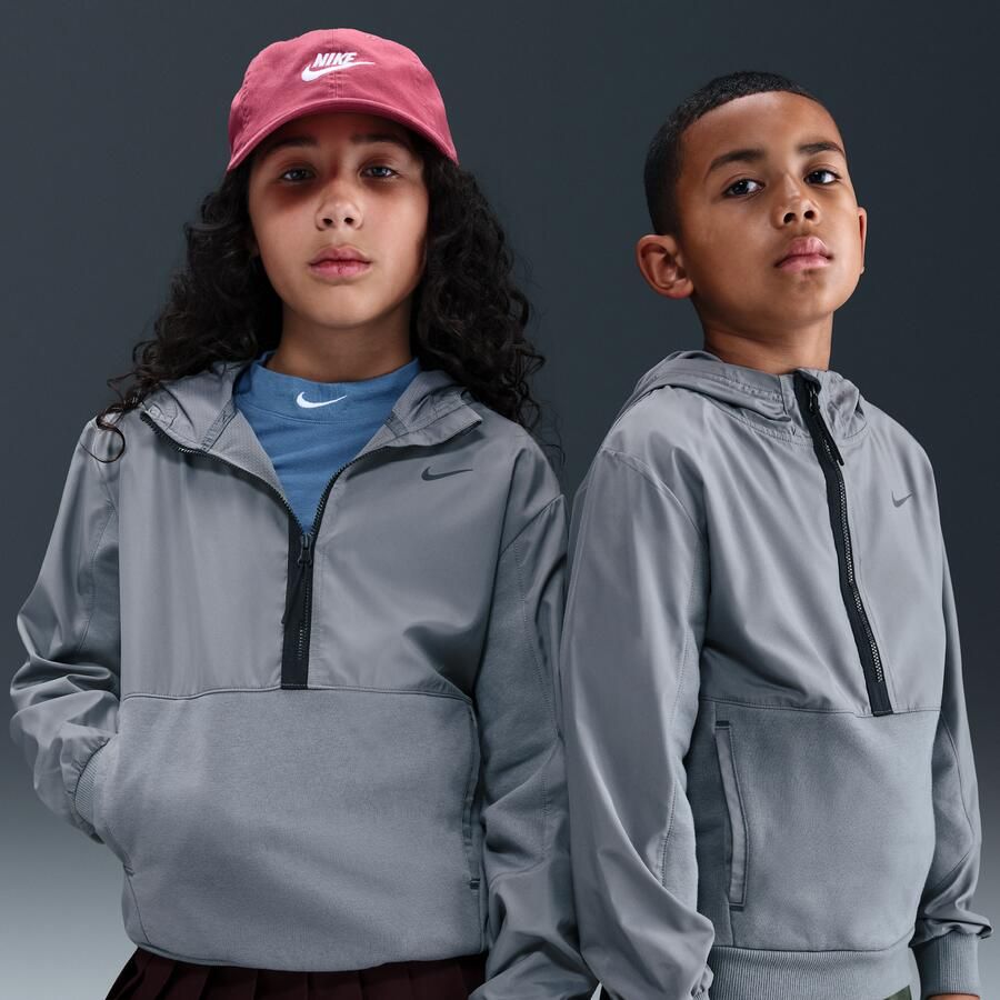 Nike City Utility EasyOn fleecehoodie met halflange rits voor kids Grijs - Foto 4