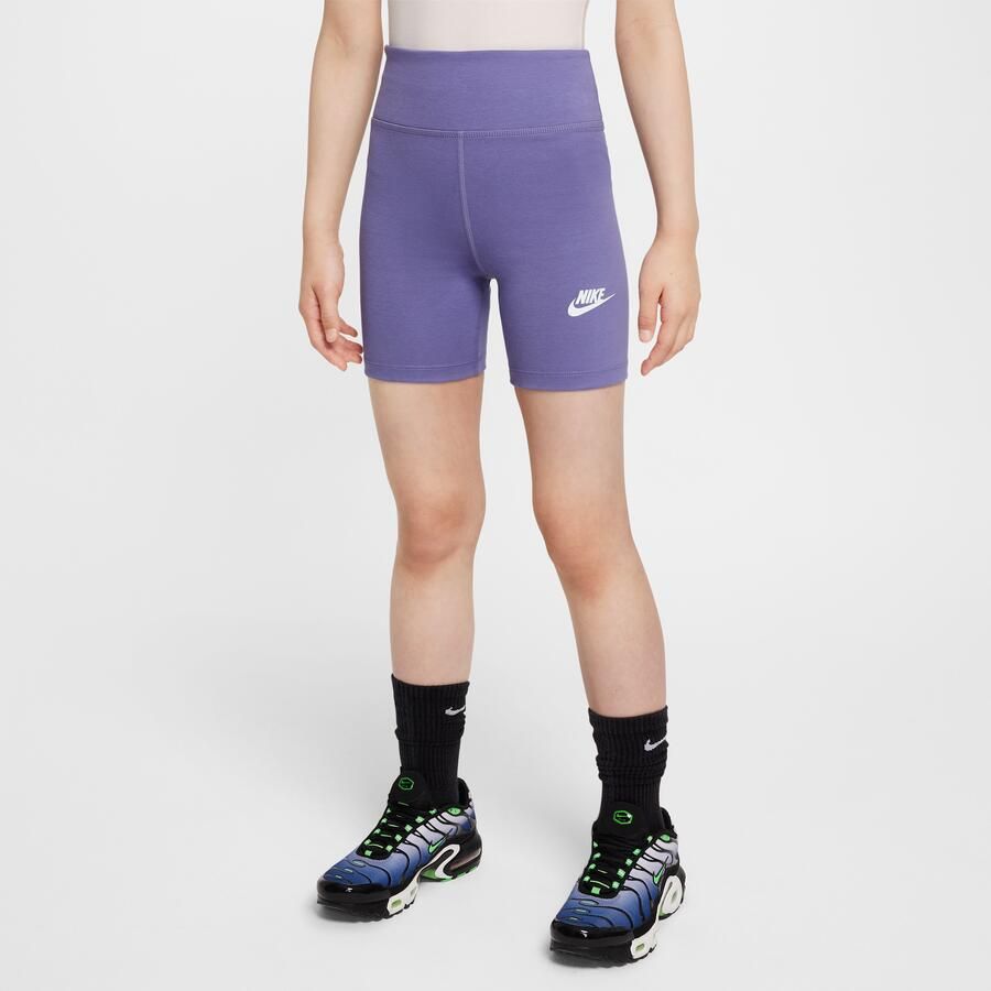 Nike Sportswear Classic bikershorts met hoge taille voor meisjes (13 cm) Paars - Foto 4