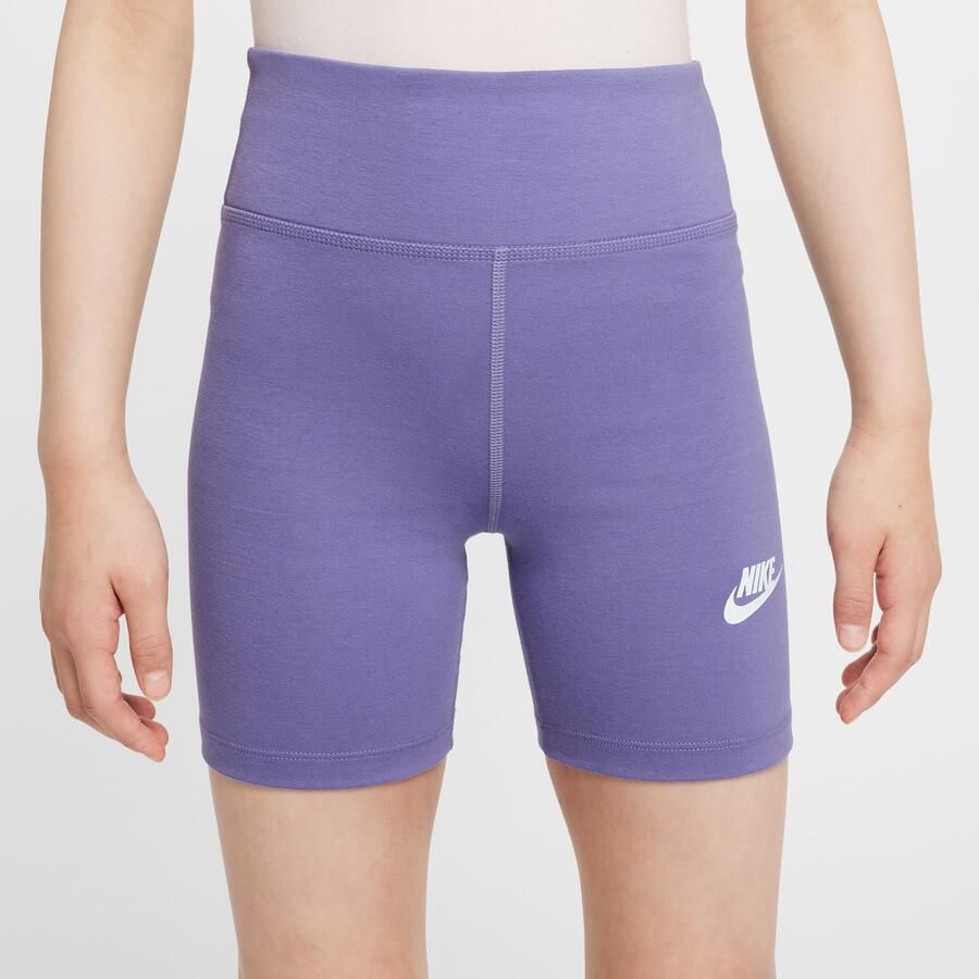 Nike Sportswear Classic bikershorts met hoge taille voor meisjes (13 cm) Paars