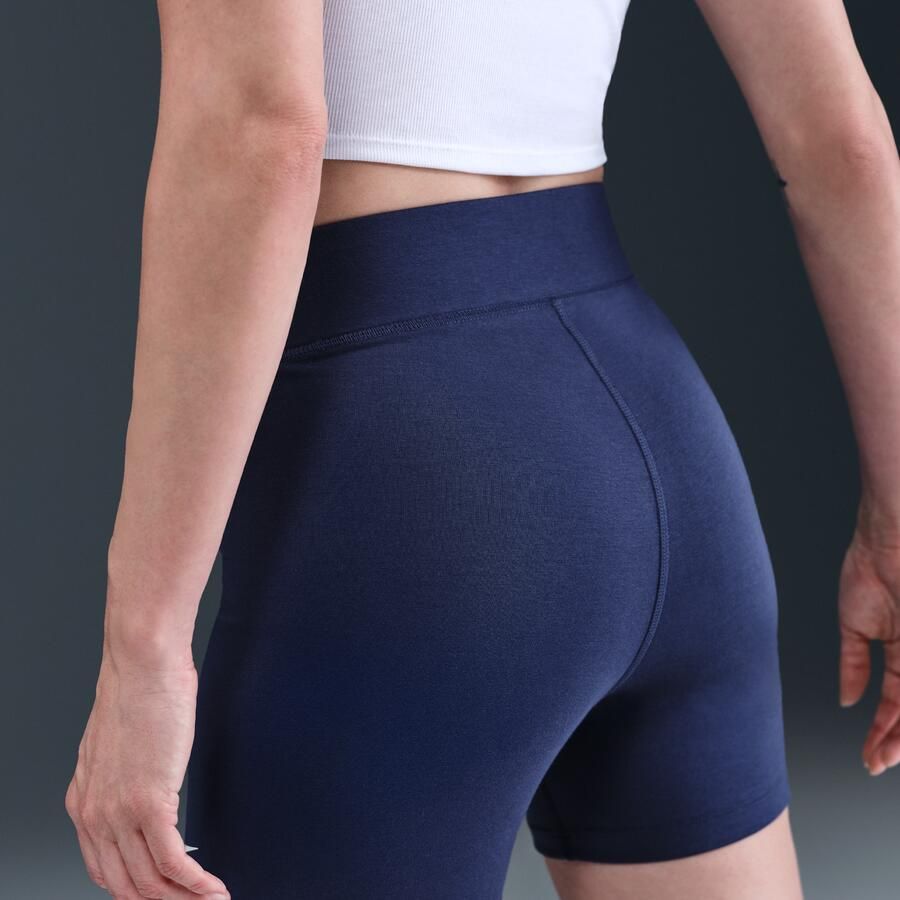 Nike Classic bikeshorts met hoge taille voor dames (13 cm) Blauw - Foto 2