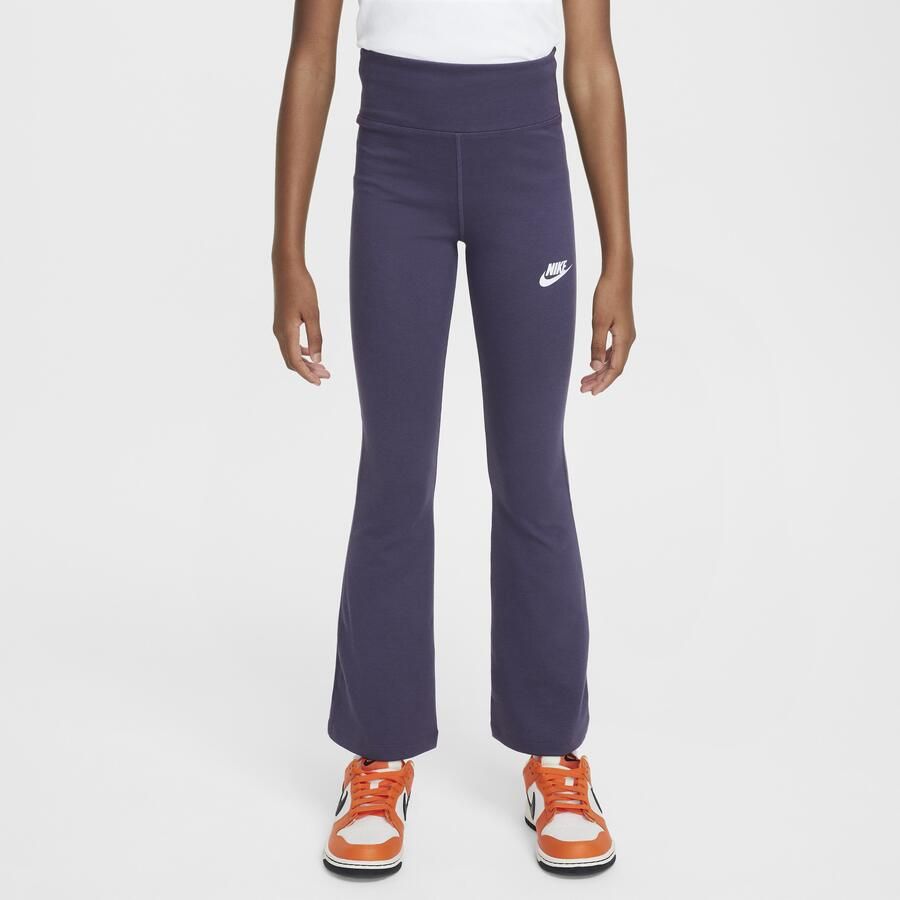 Nike Sportswear Classic legging met hoge taille en wijde pijpen voor meisjes Paars - Foto 3