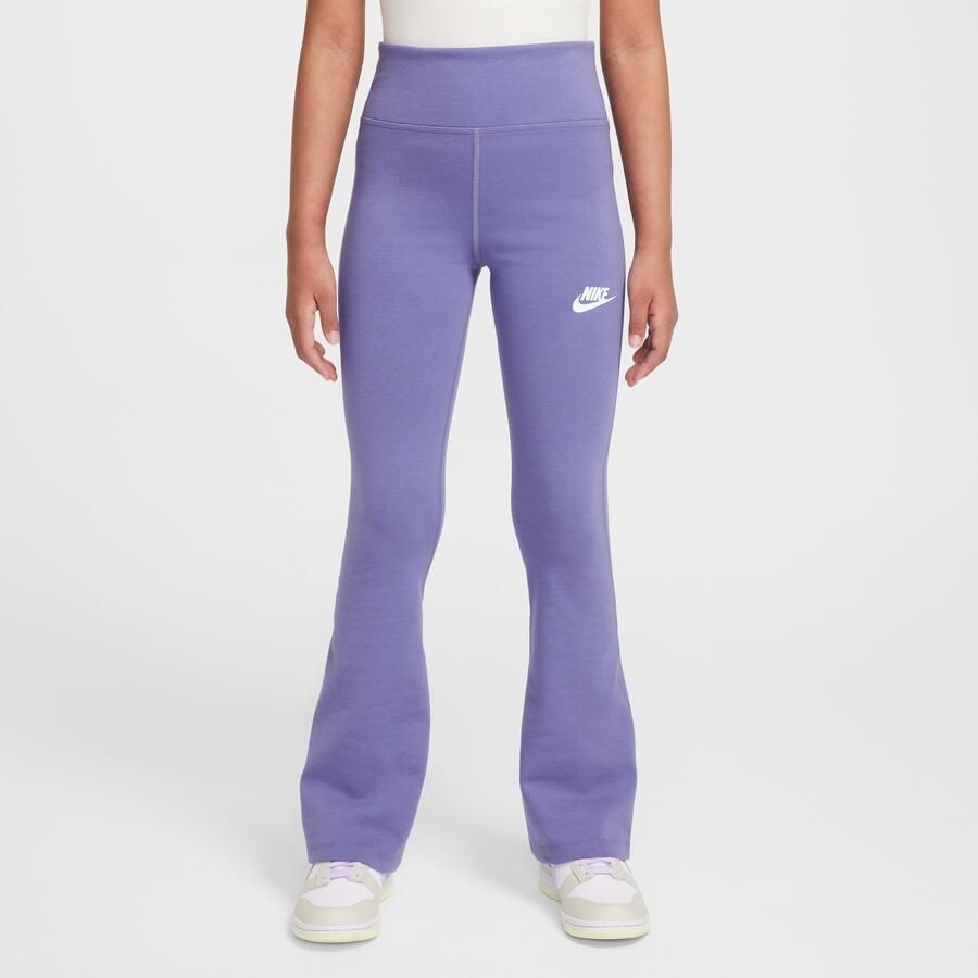 Nike Sportswear Classic legging met hoge taille en wijde pijpen voor meisjes Paars - Foto 4