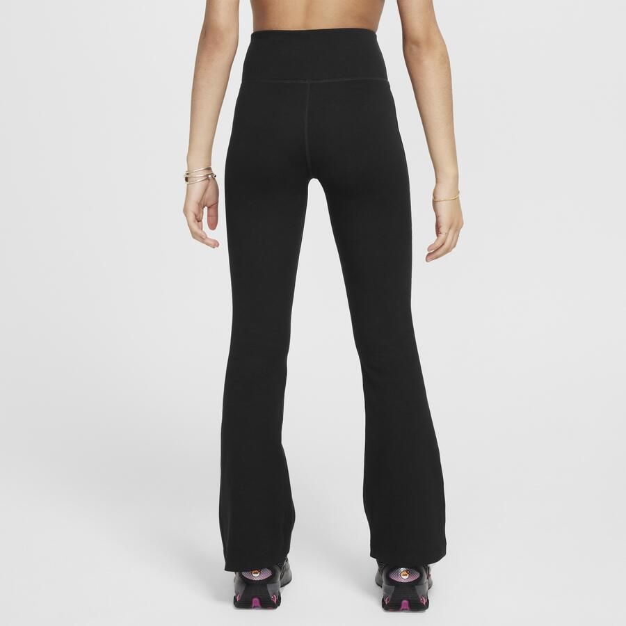 Nike Sportswear Classic legging met hoge taille en wijde pijpen voor meisjes Zwart - Foto 4