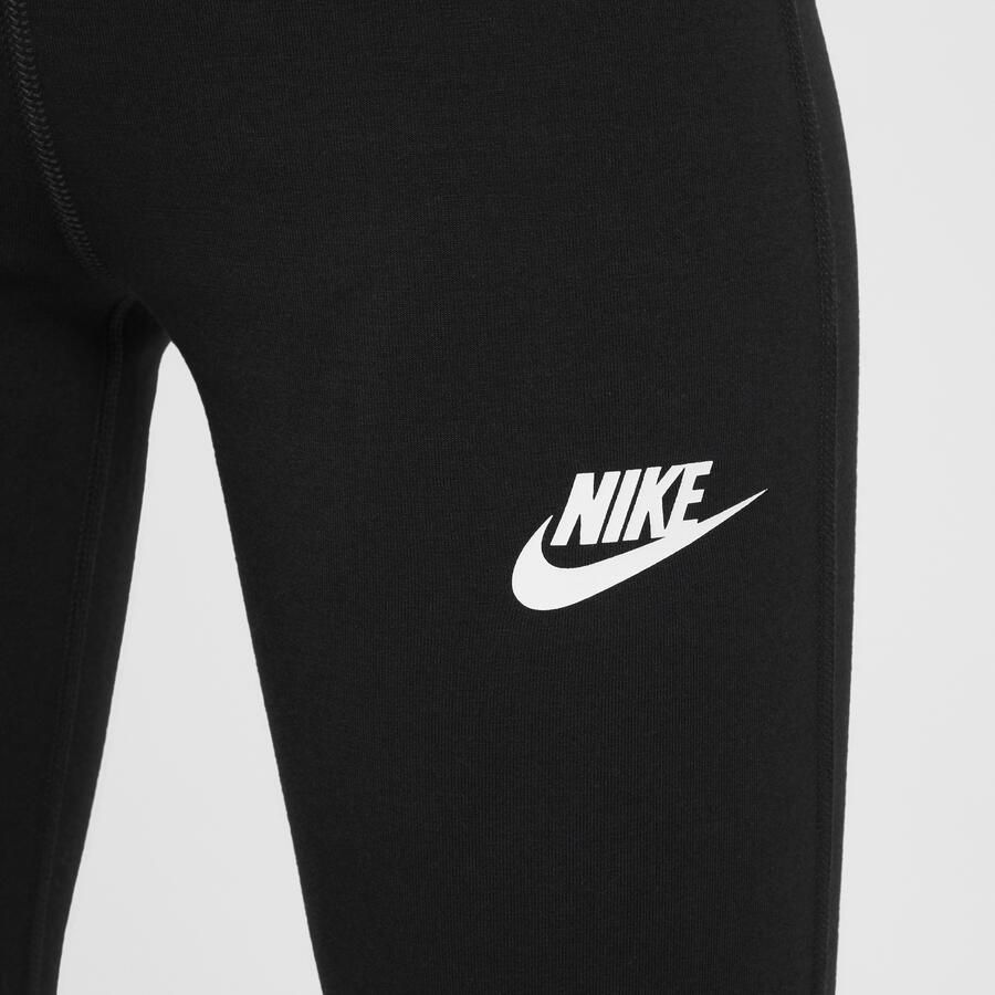 Nike Sportswear Classic legging met hoge taille en wijde pijpen voor meisjes Zwart