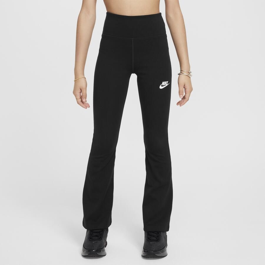 Nike Sportswear Classic legging met hoge taille en wijde pijpen voor meisjes Zwart - Foto 3