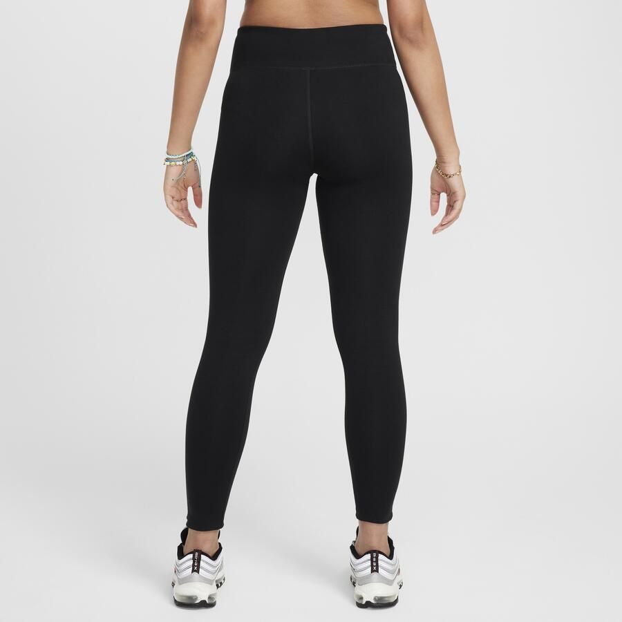 Nike Classic legging met hoge taille voor meisjes Zwart - Foto 4