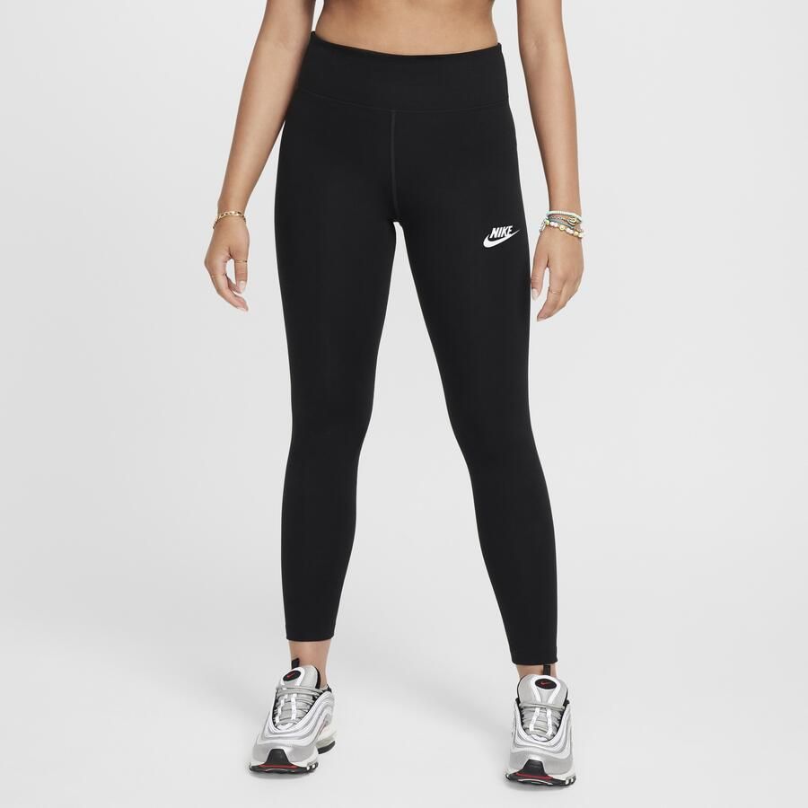 Nike Classic legging met hoge taille voor meisjes Zwart - Foto 3