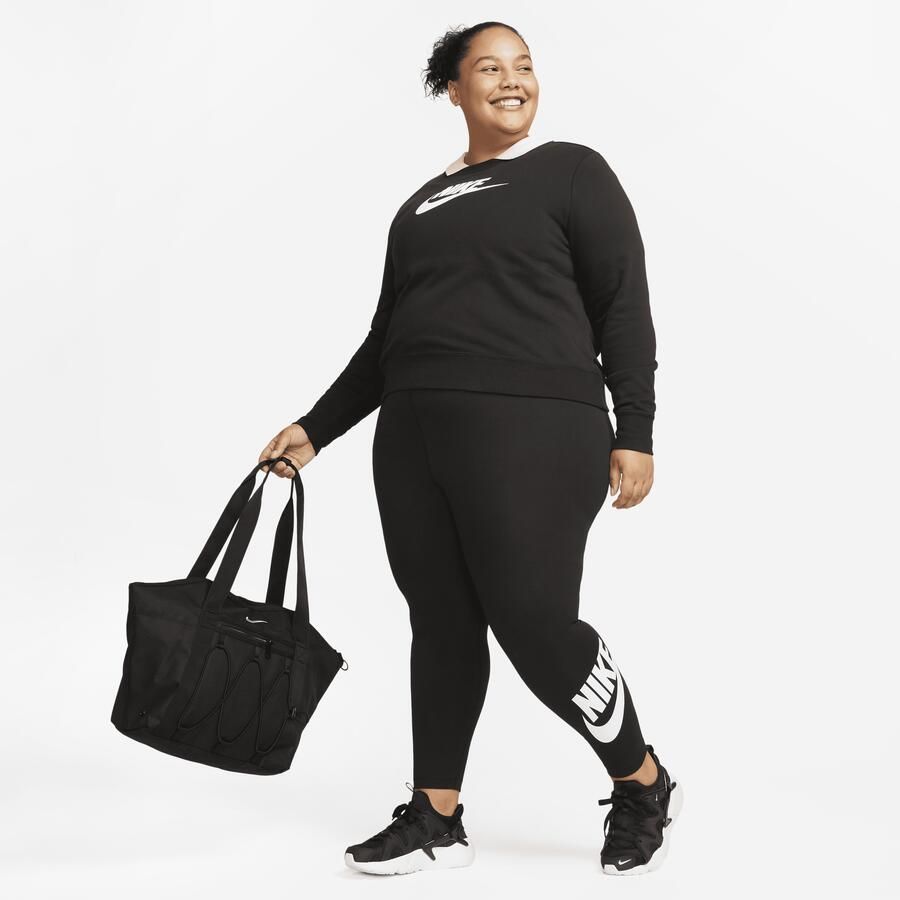 Nike Sportswear Classics legging met graphic en hoge taille voor dames (Plus Size) Zwart - Foto 2