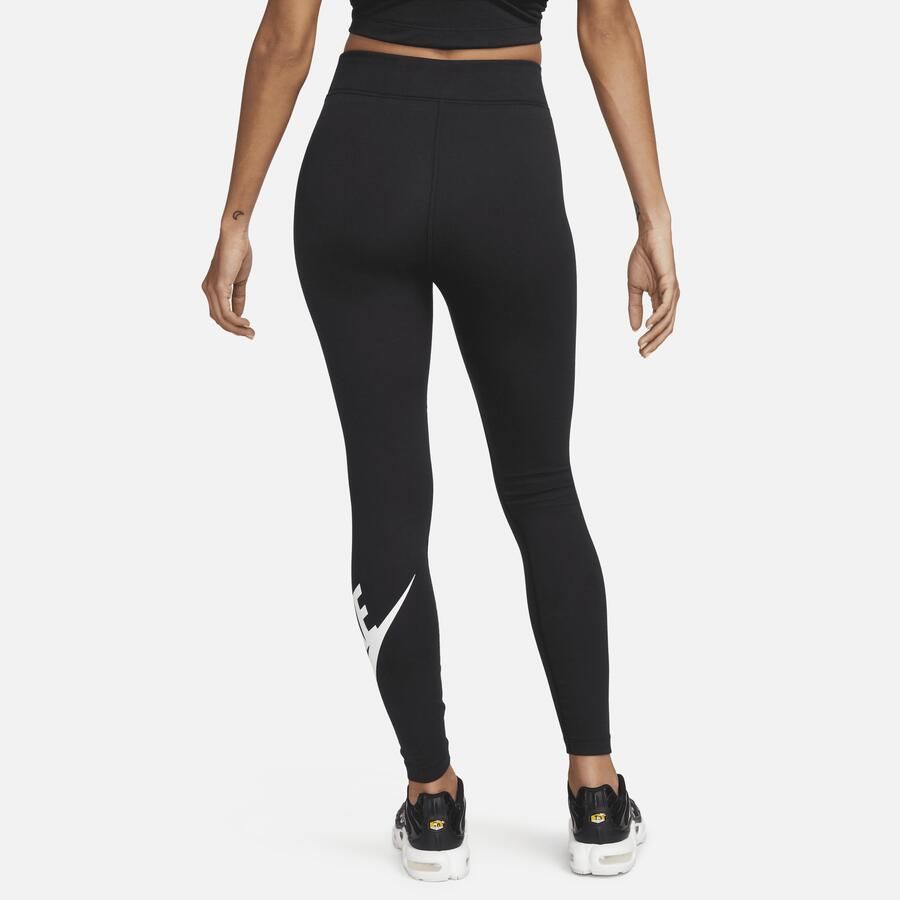 Nike Sportswear Classics legging met hoge taille en graphic voor dames Zwart - Foto 4