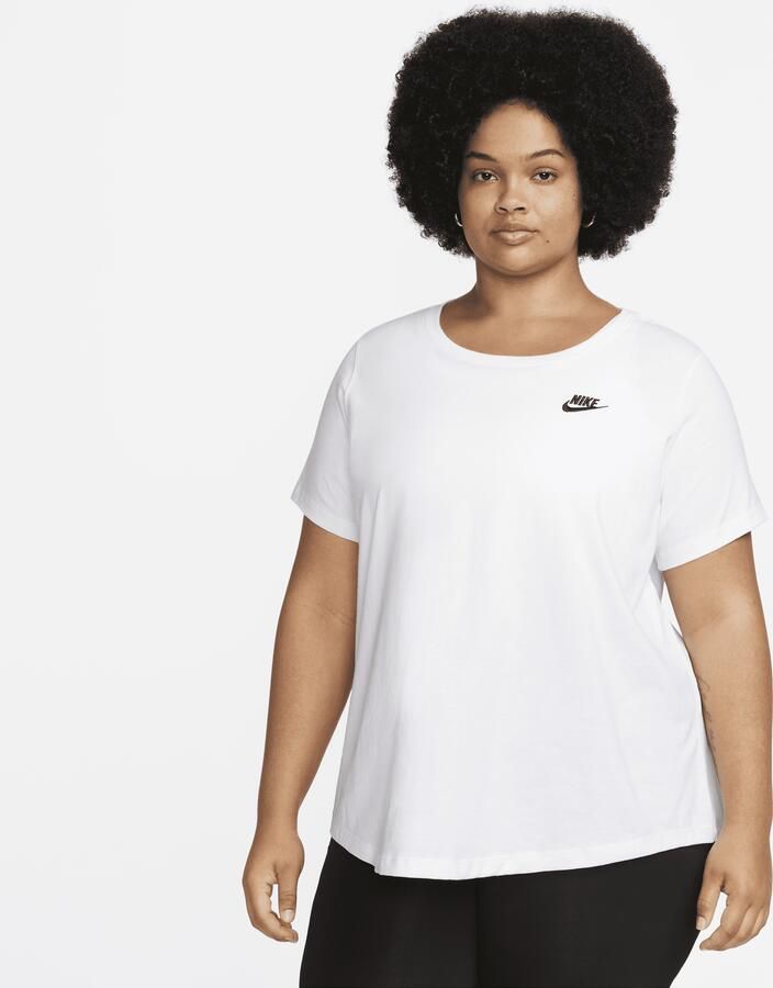 Nike Sportswear Club Essentials T-shirt voor dames (Plus Size) Wit - Foto 3