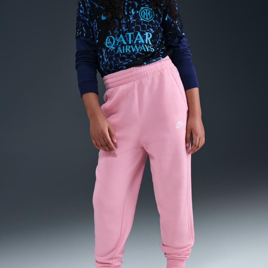 Nike Sportswear Club Fleece aansluitende sbroek met hoge taille Roze