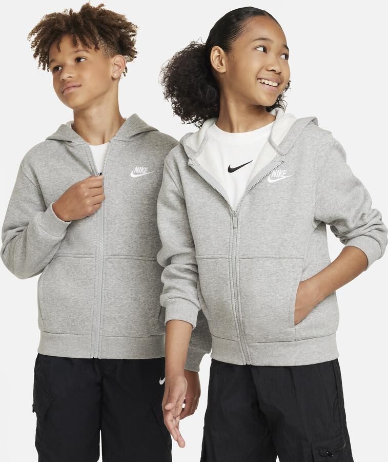 Nike Sportswear Club Fleece hoodie met rits voor kids Grijs - Foto 3