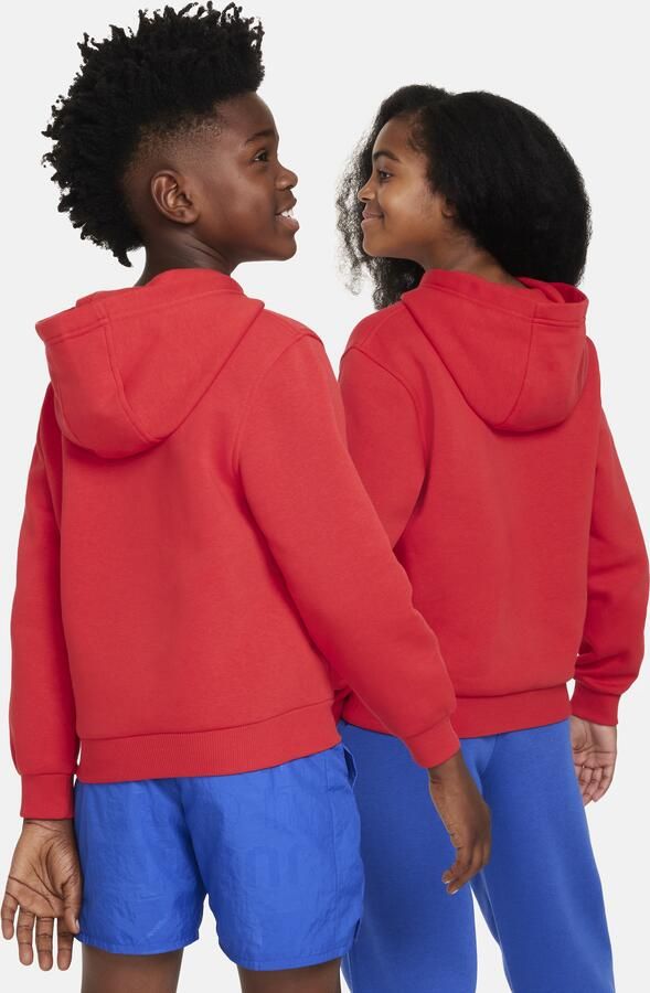 Nike Club Fleece Hoodie voor kids Rood - Foto 4