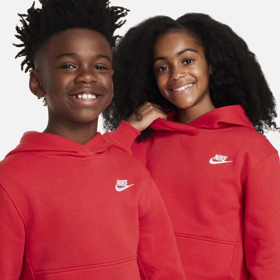 Nike Club Fleece Hoodie voor kids Rood