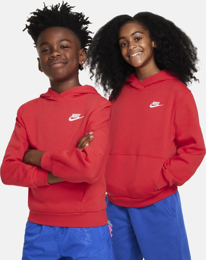 Nike Club Fleece Hoodie voor kids Rood - Foto 3