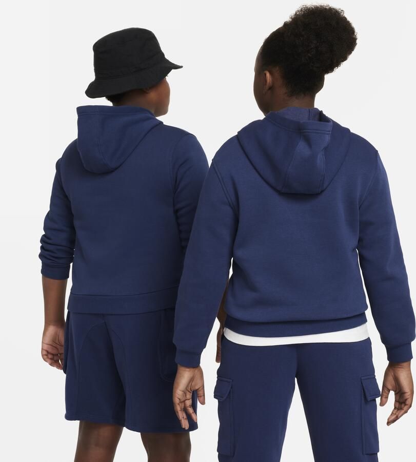 Nike Club Fleece hoodie voor kids (ruimere maten) Blauw - Foto 4