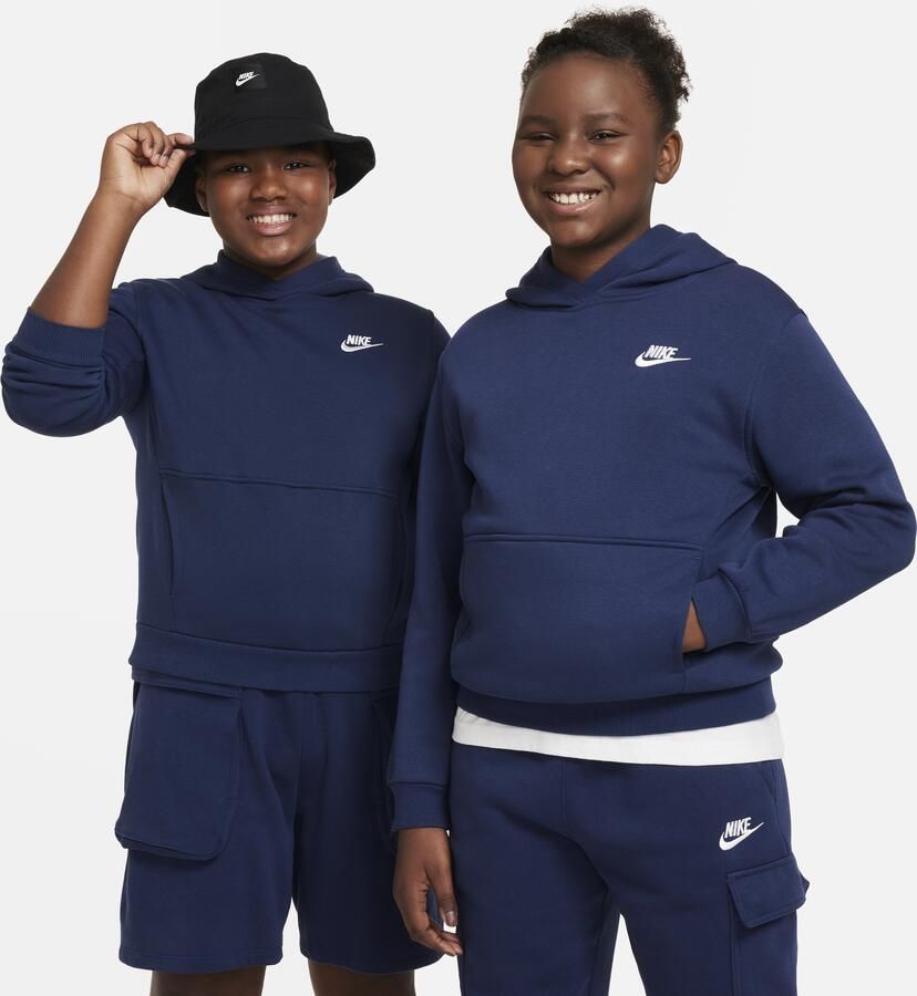 Nike Club Fleece hoodie voor kids (ruimere maten) Blauw - Foto 2