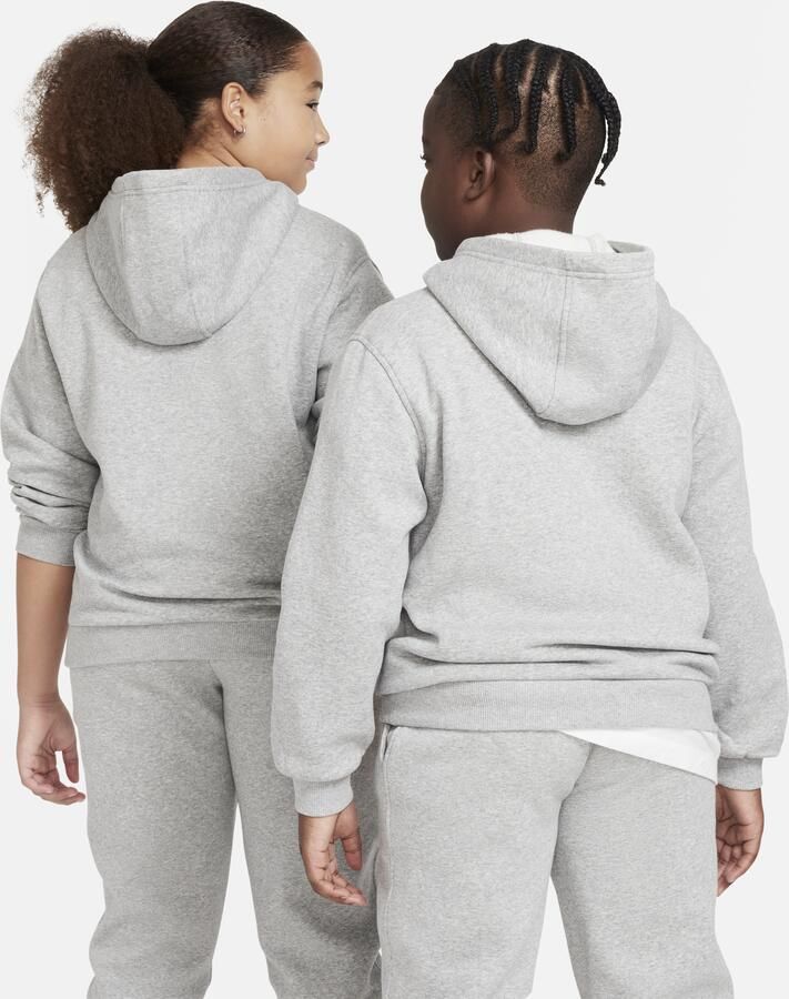 Nike Club Fleece hoodie voor kids (ruimere maten) Grijs - Foto 4