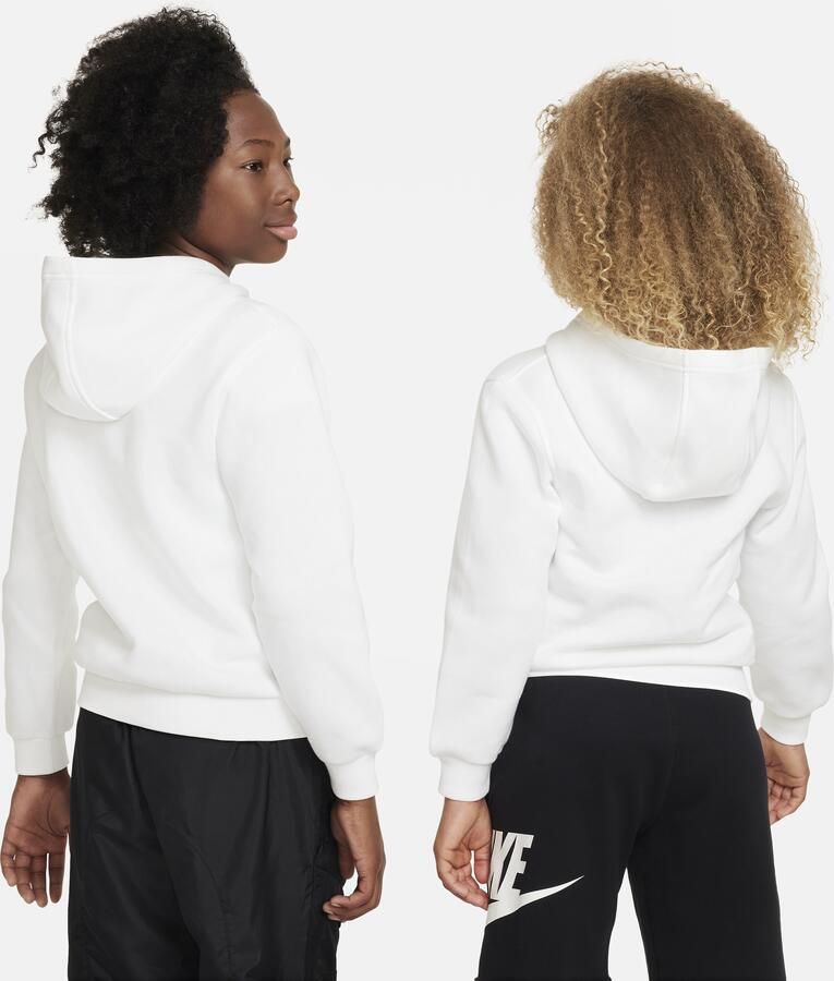 Nike Club Fleece Hoodie voor kids Wit - Foto 4