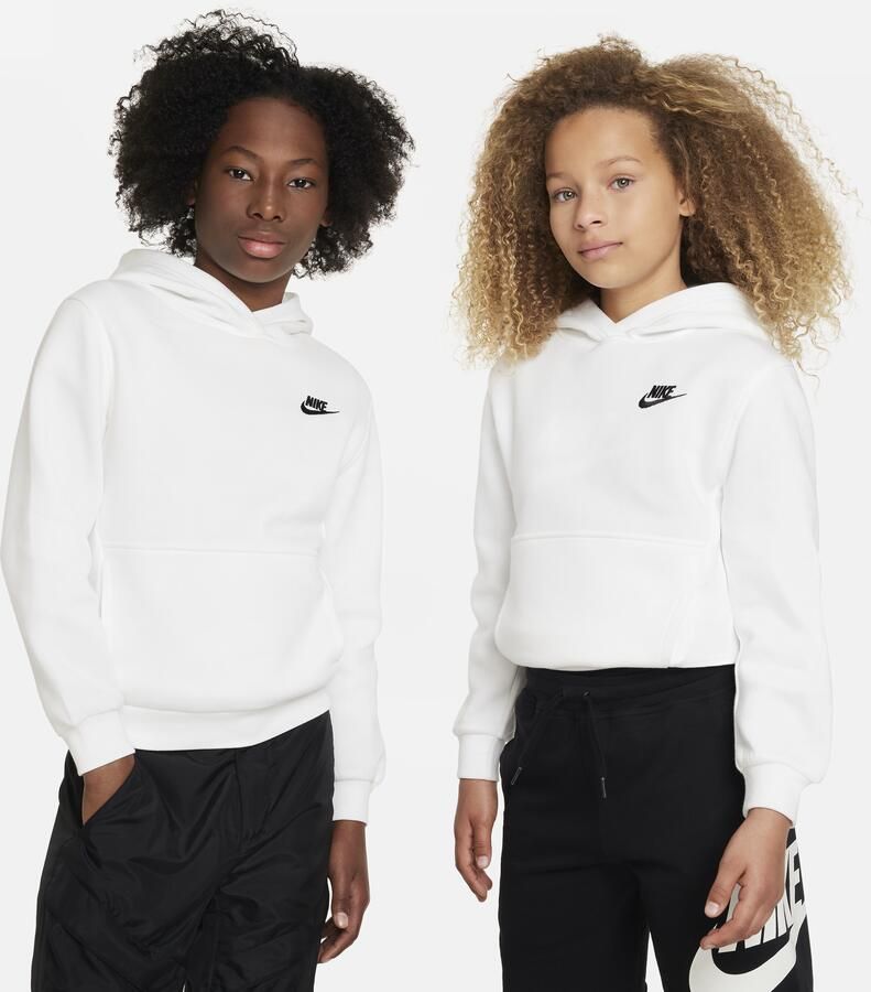 Nike Club Fleece Hoodie voor kids Wit - Foto 3